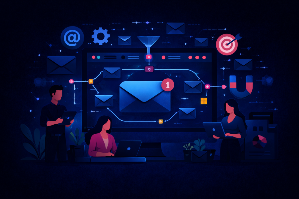 A segmented email campaign going out to the right part of the list